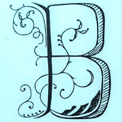 Stylized capital letter B.
